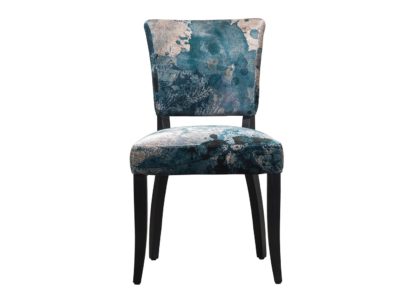 An Image of Timothy Oulton Mimi Dining Chair Faded and Degraded Melting Paisley Black Feet