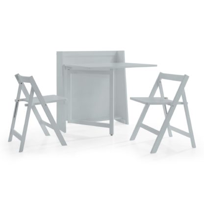 An Image of Helsinki Compact Dining Table and 2 Chairs White