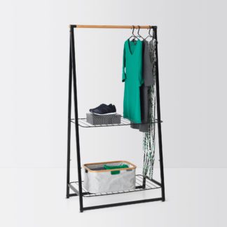 An Image of Brabantia Large Black Linen Indoor Clothes Rack Black