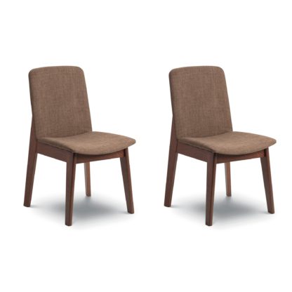 An Image of Kensington Set of 2 Dining Chairs Brown Linen Brown