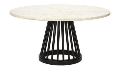 An Image of Tom Dixon Fan Large Table Marble Black Screw Base