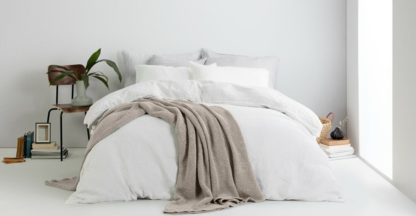 An Image of Grove 100% Cotton Stonewashed Waffle Bedspread,150 x 200cm, Stone