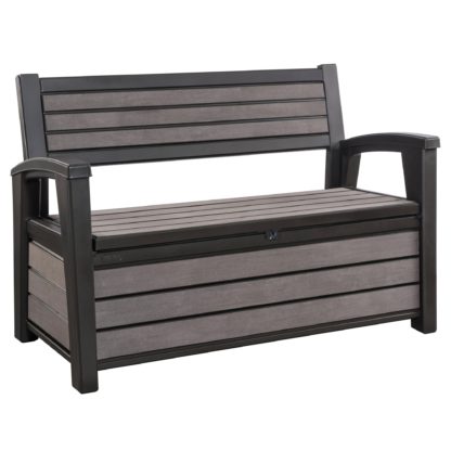 An Image of Hudson 2 Seater Storage Bench Grey