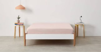 An Image of Alexia 100% Stonewashed Cotton Fitted King Sheet, Pale Blush