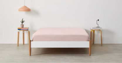 An Image of Alexia 100% Stonewashed Cotton Fitted King Sheet, Pale Blush