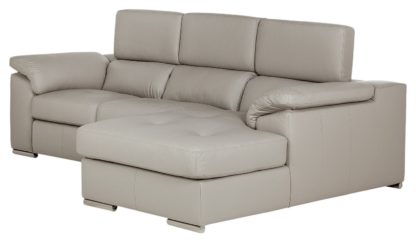 An Image of Argos Home Valencia Right Corner Leather Sofa - Black