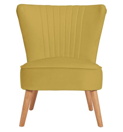 An Image of Habitat Alana Velvet Shell Back Accent Chair - Natural