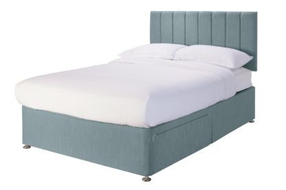 An Image of Argos Home Bircham Memory Small Double Divan - Duck Egg