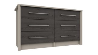 An Image of Lancaster 3 + 3 Drawer Chest - Dark Grey