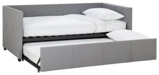 An Image of Habitat Tamara Day Bed with Trundle & 2 Mattresses - Grey