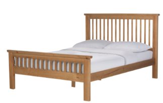 An Image of Argos Home Aubrey Kingsize Bed Frame - Oak Stain