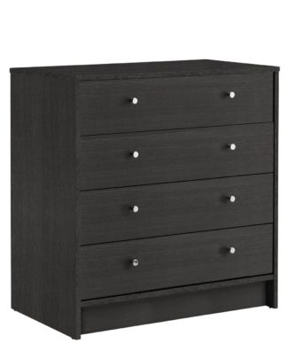 An Image of Habitat Malibu 4 Drawer Wide Chest - Black Oak Effect