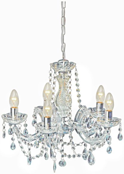An Image of Argos Home Inspire 5 Light Chandelier - Clear
