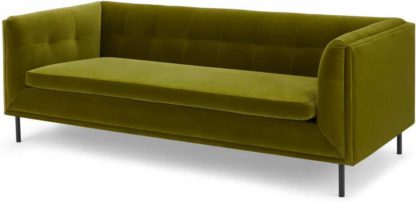 An Image of Farley Large 2 Seater Sofa, Olive Cotton Velvet