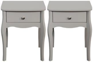 An Image of Amelie 2 Bedside Tables - Grey