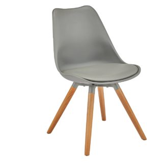An Image of Argos Home Charlie Faux Leather Dining Chair - Grey