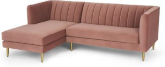 An Image of Amicie Left Hand Facing Chaise End Corner Sofa, Blush Pink Velvet