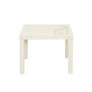 An Image of Puro End Table In Cream High Gloss