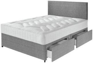 An Image of Argos Home Elmdon Double Deep Ortho 4 Drawer Divan Bed -Grey