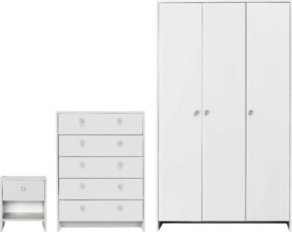 An Image of Argos Home Seville 3 Piece 3 Door Wardrobe Package - White