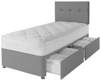 An Image of Argos Home Dalham 800 Pocket Memory 2Drw Single Divan - Grey