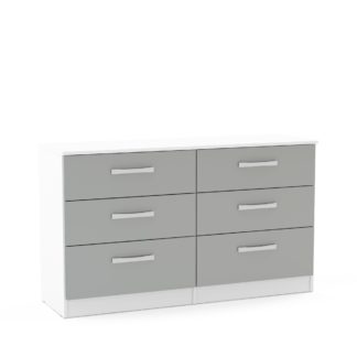 An Image of Lynx White and Grey 6 Drawer Chest Grey