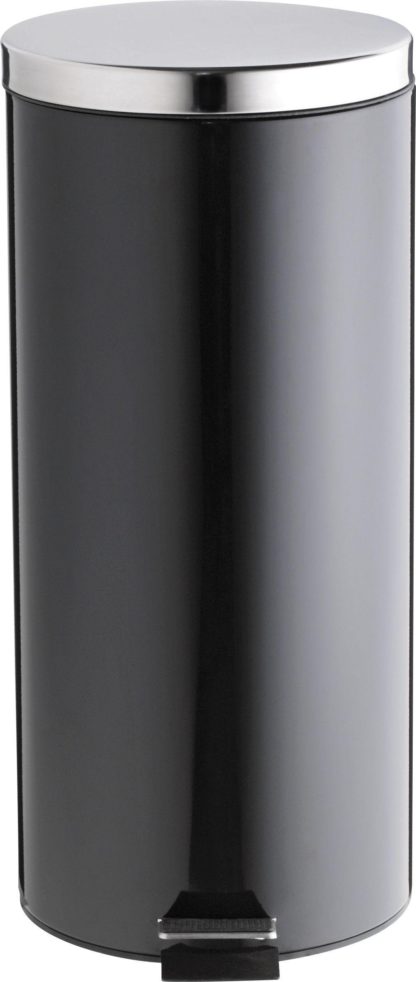 An Image of Argos Home 30 Litre Stainless Steel Pedal Bin - Black