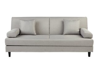 An Image of Habitat Chase Fabric Clic Clac Sofa Bed - Light Grey