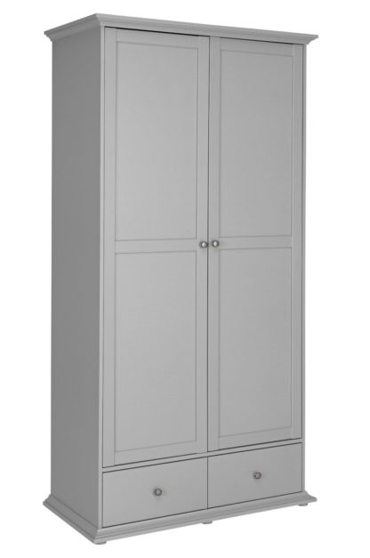 An Image of Habitat Heathland 2 Door 2 Drawer Wardrobe - Grey