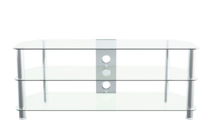 An Image of AVF Up To 65 Inch Glass TV Stand - Clear