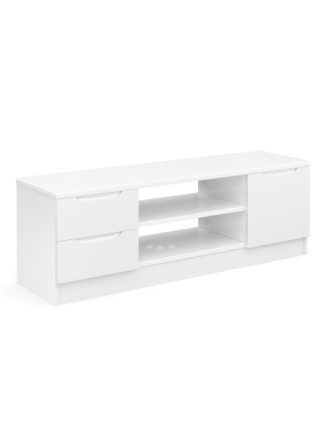 An Image of Legato Gloss 1 Door 2 Drawer TV Unit - White