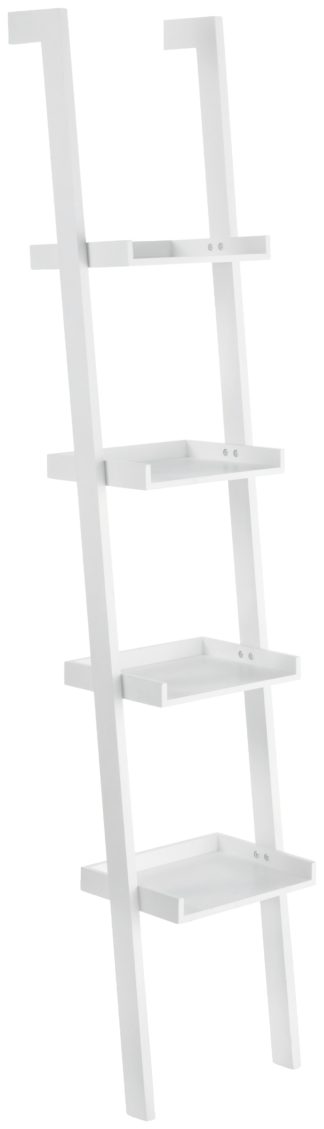 An Image of Habitat Jessie 4 Shelf Narrow Leaning Bookshelf - White