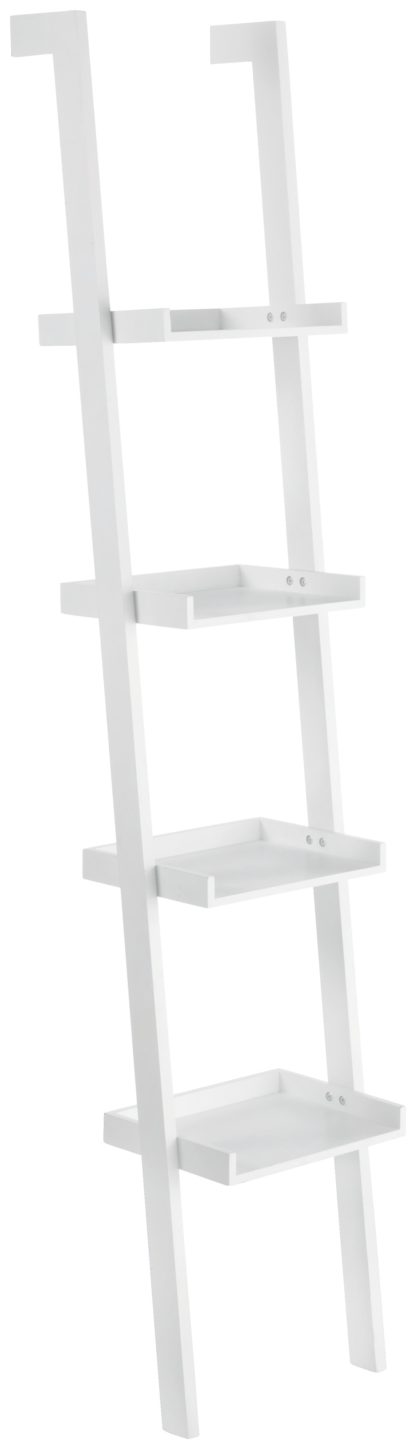 An Image of Habitat Jessie 4 Shelf Narrow Leaning Bookshelf - White