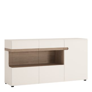 An Image of Exton 3 Door Sideboard - White Gloss