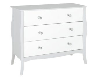 An Image of Argos Home Amelie 3 Drawer Mirrored Chest - White