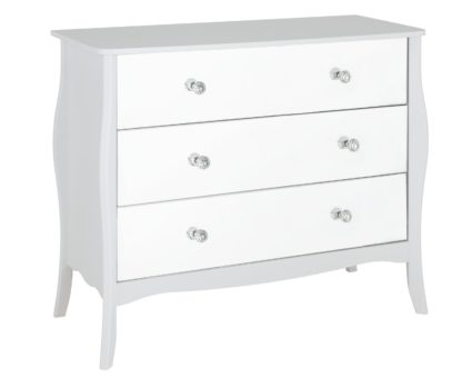 An Image of Argos Home Amelie 3 Drawer Mirrored Chest - White
