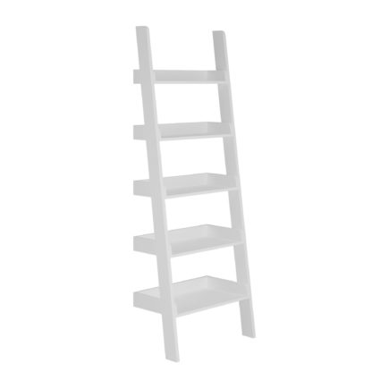 04d460067c44a8e6c60c9d191e26bcef577b70d4e479201678f0cd79ea4a93c2.jpg An Image of Lynton White Ladder Bookcase White