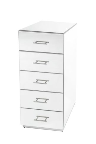An Image of Harper Mirrored Tallboy – Silver Details