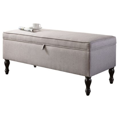 An Image of Windsor Grey Cushioned Ottoman Grey