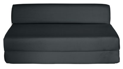 An Image of Habitat Small Double Fabric Chair Bed - Jet Black