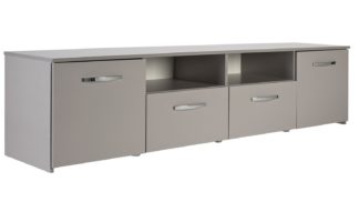 An Image of Habitat Hayward 2 Door TV Unit - Gloss Grey