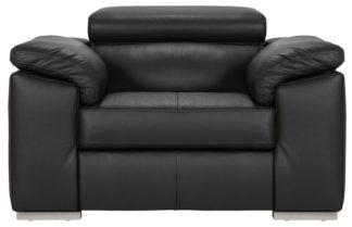 An Image of Argos Home Valencia Leather Armchair - Black