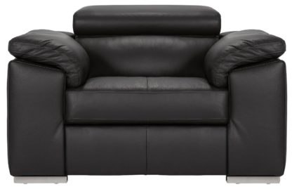 An Image of Argos Home Valencia Leather Armchair - Black