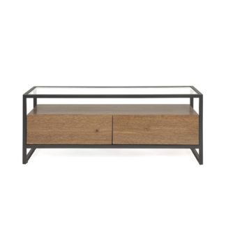 An Image of Dillon TV Stand Oak Brown and Grey
