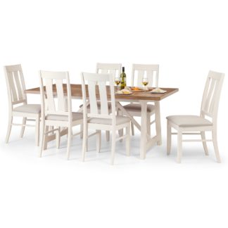 An Image of Pembroke Dining Table with 6 Chairs Ivory