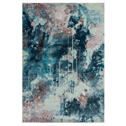 An Image of Asiatic Amelie Abstract Woven Rug - 80x150cm - Blue