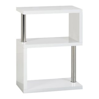 An Image of Charisma 3 Shelf High Gloss White Bookcase White
