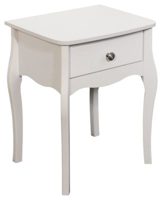 An Image of Amelie 1 Drawer Bedside Table - White