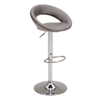 An Image of Knox Bar Stool Grey PU Leather Grey