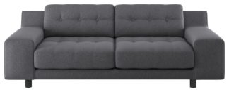 An Image of Habitat Hendricks 3 Seater Fabric Sofa - Charcoal